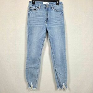 KanCan High Rise Skinny Jeans 7/27 Light Wash Distressed